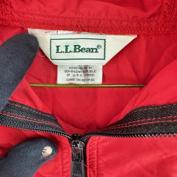 Vintage LL Bean Windbreaker Hooded Jacket Pullover Red Freeport Maine Kids Sz XL - Picture 12 of 13